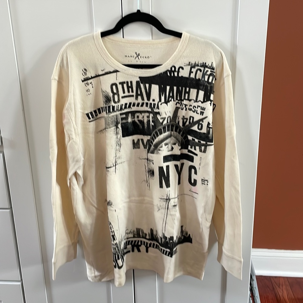 Marc Ecko Cut & Sew Long Sleeve Waffle Shirt - size 3XL